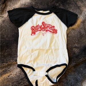 Billy Strings Black and White Bodysuit with Red Print